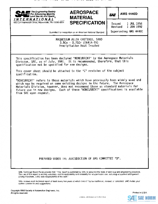 SAE AMS4440D PDF