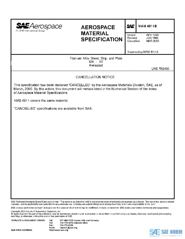 SAE MAM4911B PDF
