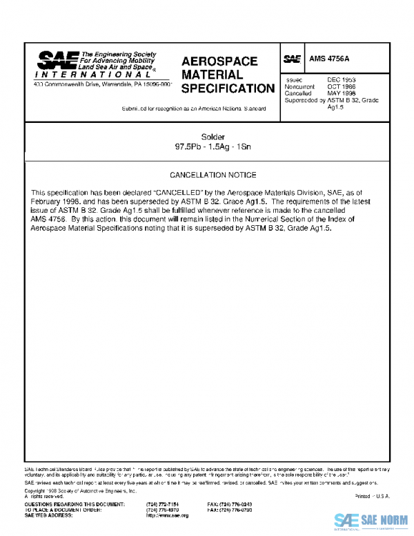 SAE AMS4756A PDF