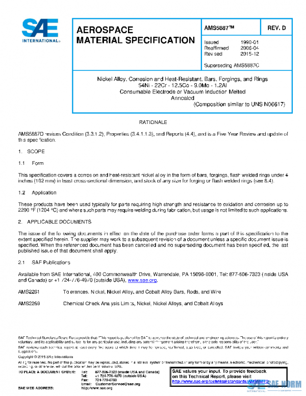 SAE AMS5887D PDF SAE AMS5887D PDF