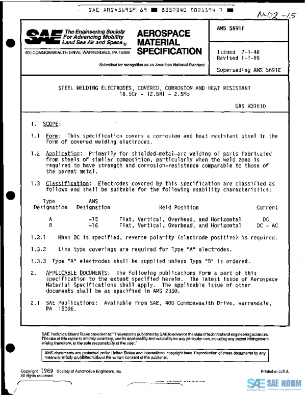 SAE AMS5691F PDF SAE AMS5691F PDF