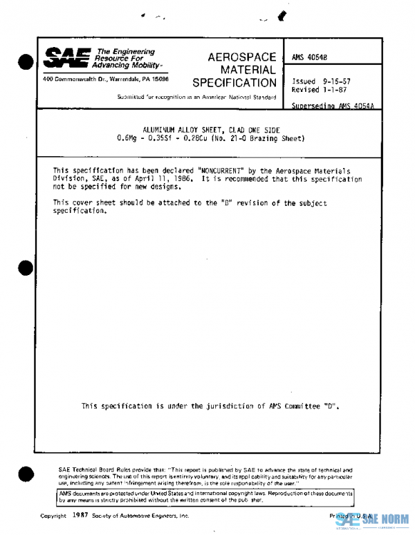 SAE AMS4054B PDF SAE AMS4054B PDF