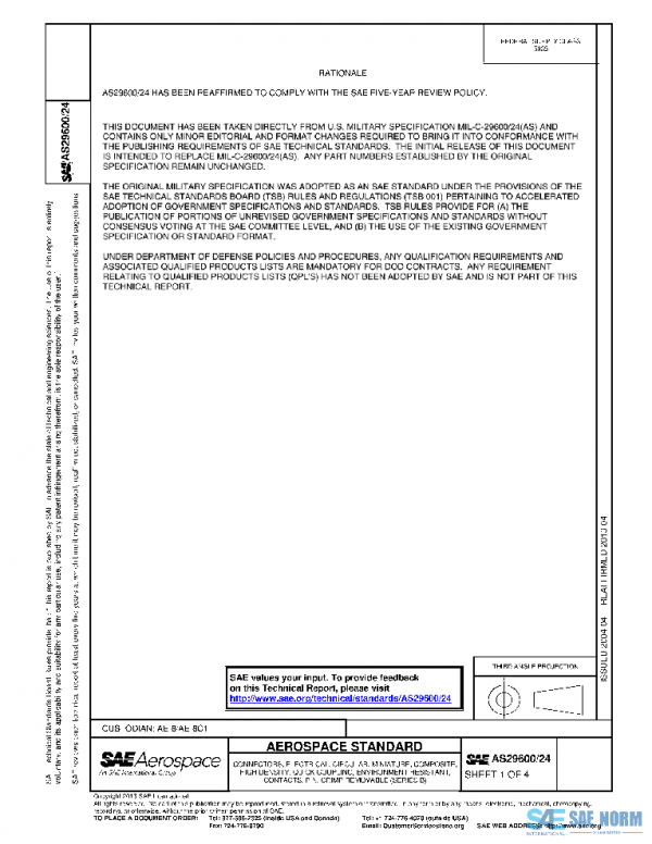 SAE AS29600/24 PDF SAE AS29600/24 PDF