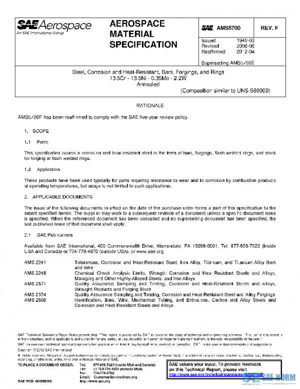 SAE AMS5700F PDF SAE AMS5700F PDF