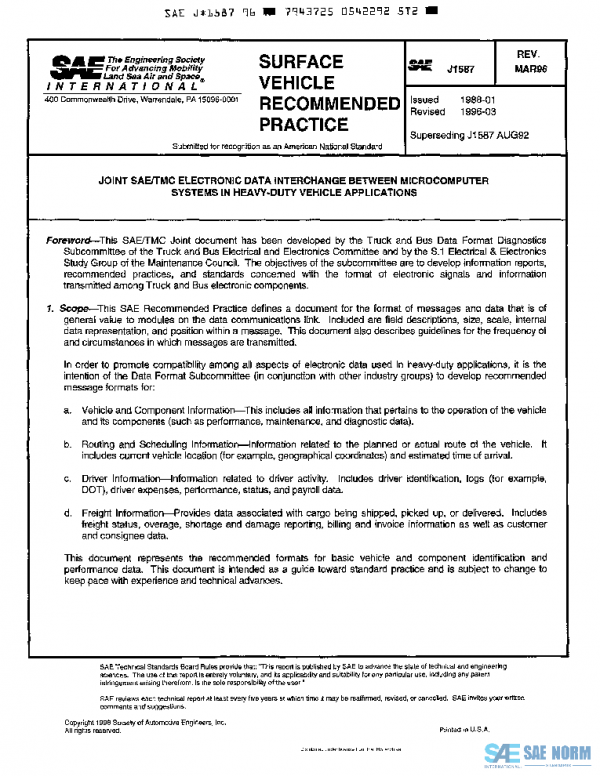 SAE J1587_199603 PDF SAE J1587_199603 PDF