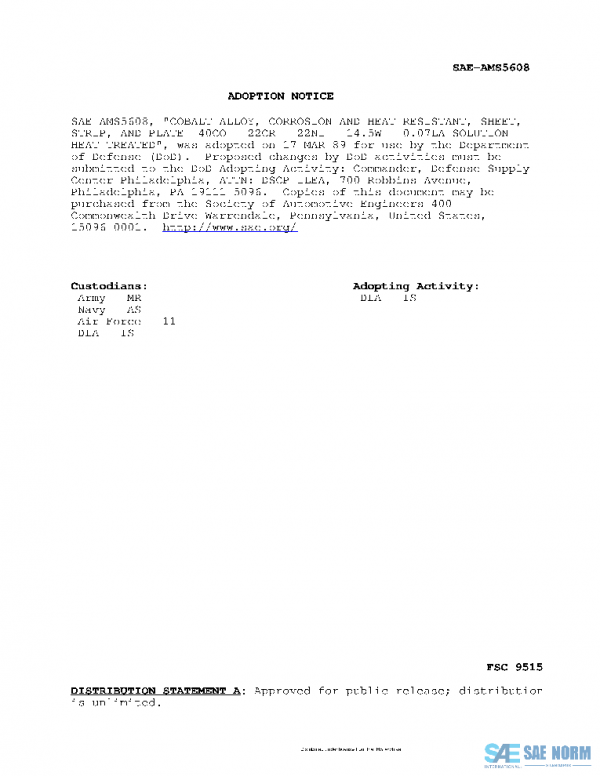 SAE AMS5608D PDF SAE AMS5608D PDF