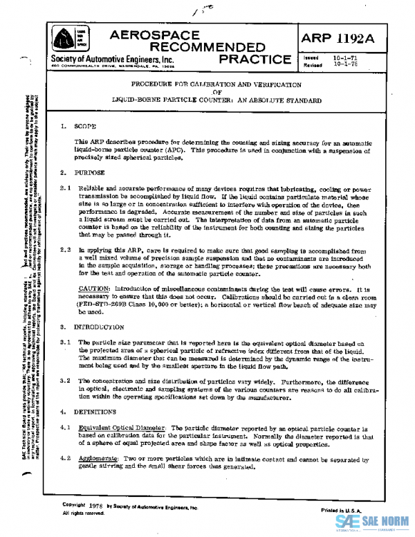 SAE ARP1192A PDF SAE ARP1192A PDF