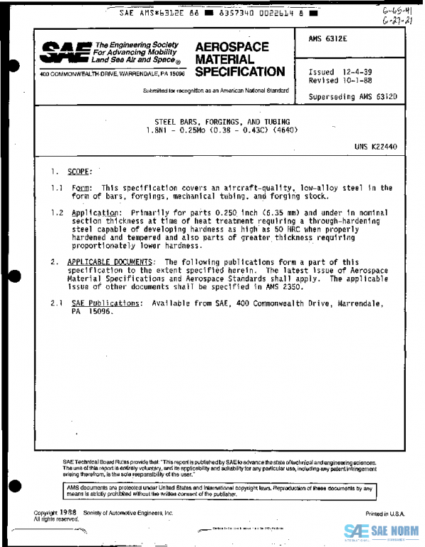SAE AMS6312E PDF SAE AMS6312E PDF