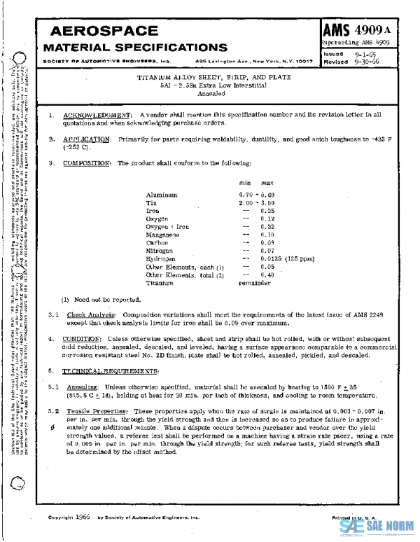 SAE AMS4909A PDF SAE AMS4909A PDF