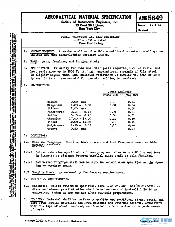 SAE AMS5649 PDF SAE AMS5649 PDF