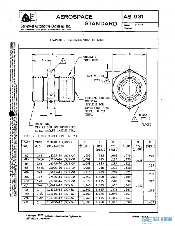 SAE AS931 PDF SAE AS931 PDF