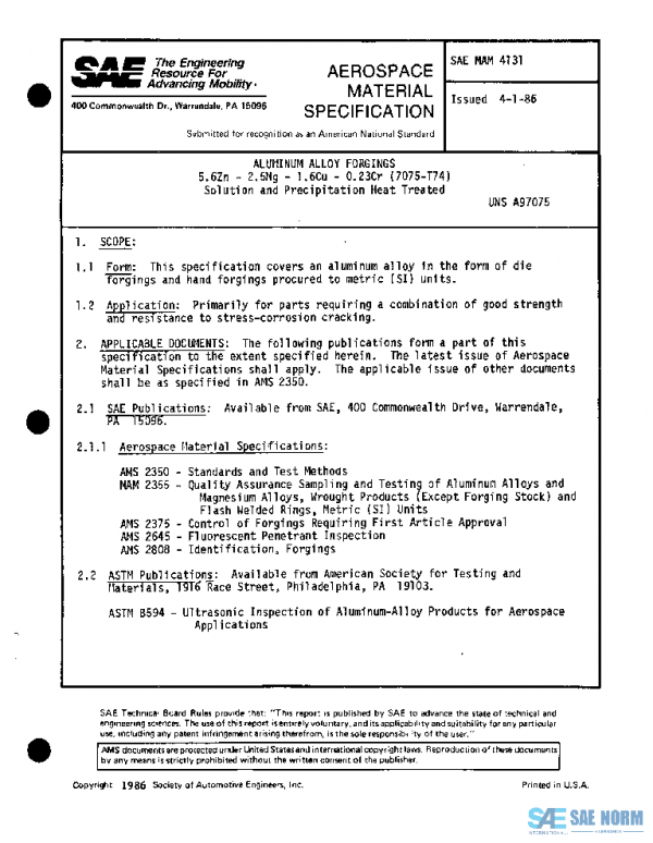 SAE MAM4131 PDF SAE MAM4131 PDF