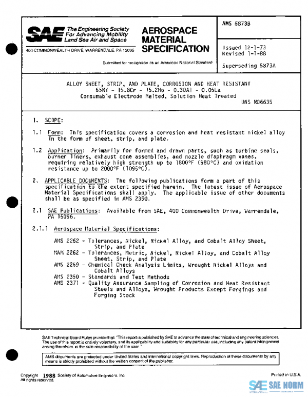 SAE AMS5873B PDF SAE AMS5873B PDF