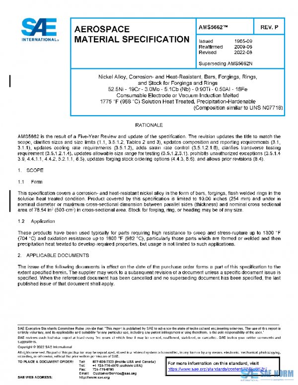 SAE AMS5662P PDF SAE AMS5662P PDF