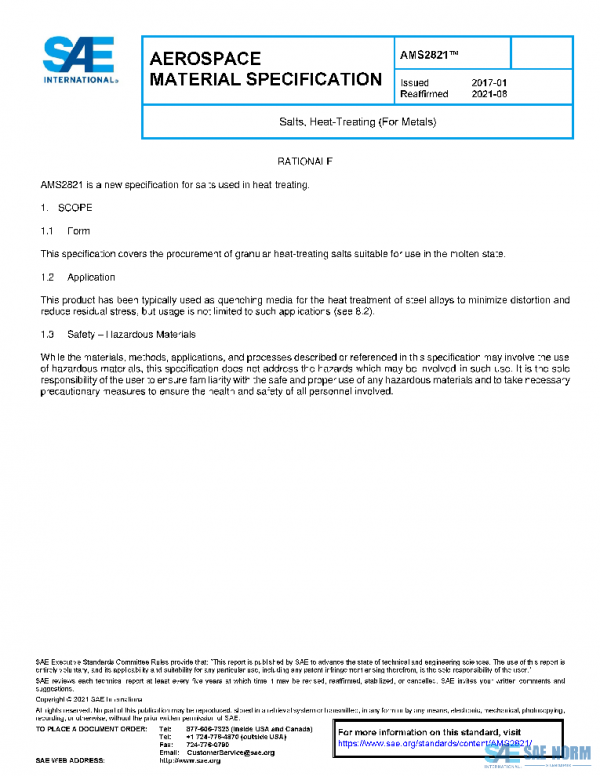 SAE AMS2821 PDF SAE AMS2821 PDF