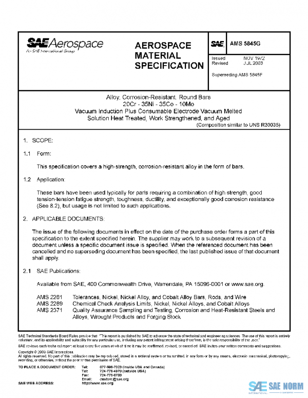 SAE AMS5845G PDF SAE AMS5845G PDF