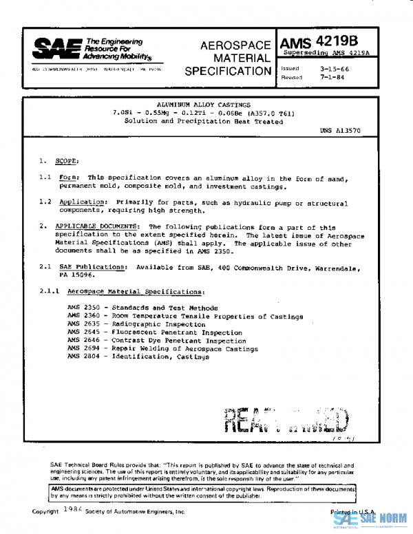 SAE AMS4219B PDF