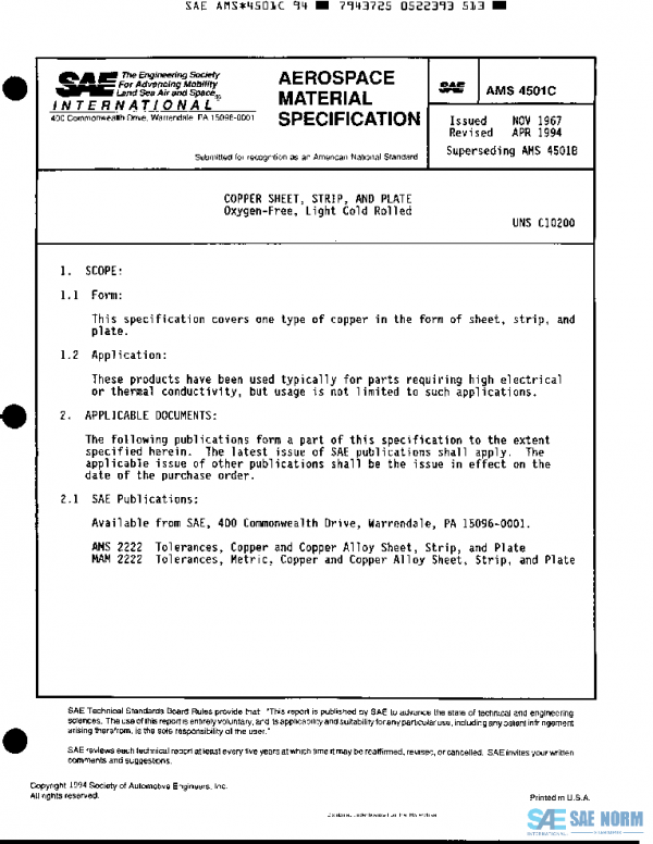 SAE AMS4501C PDF
