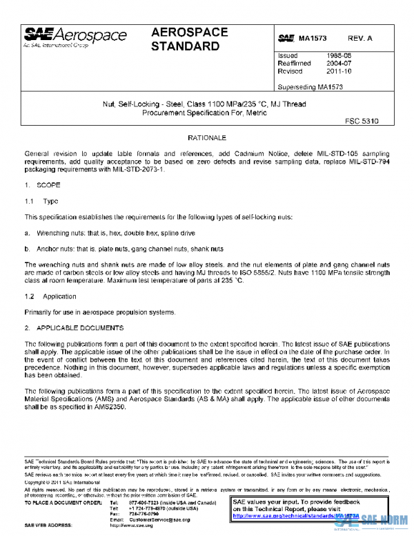 SAE MA1573A PDF