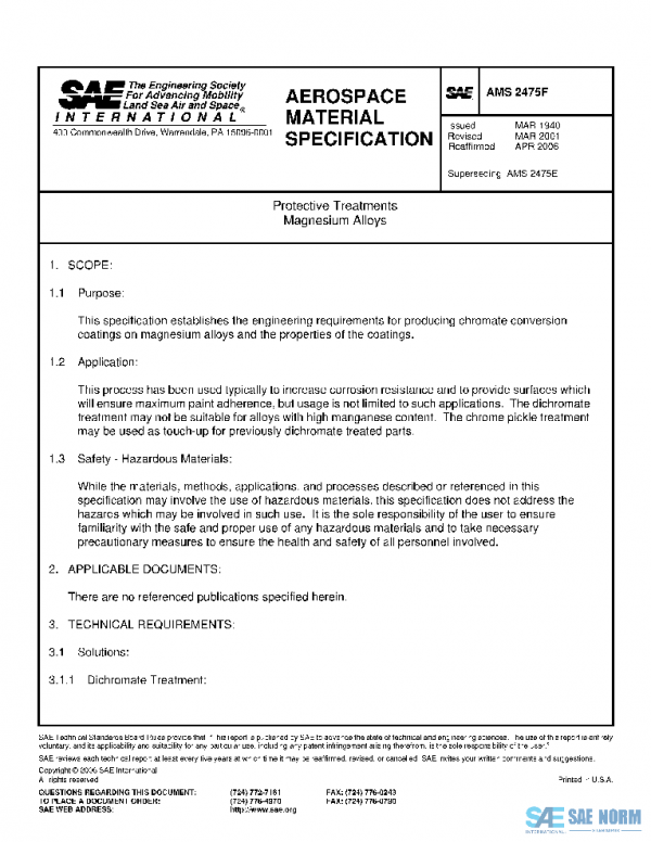 SAE AMS2475F PDF SAE AMS2475F PDF