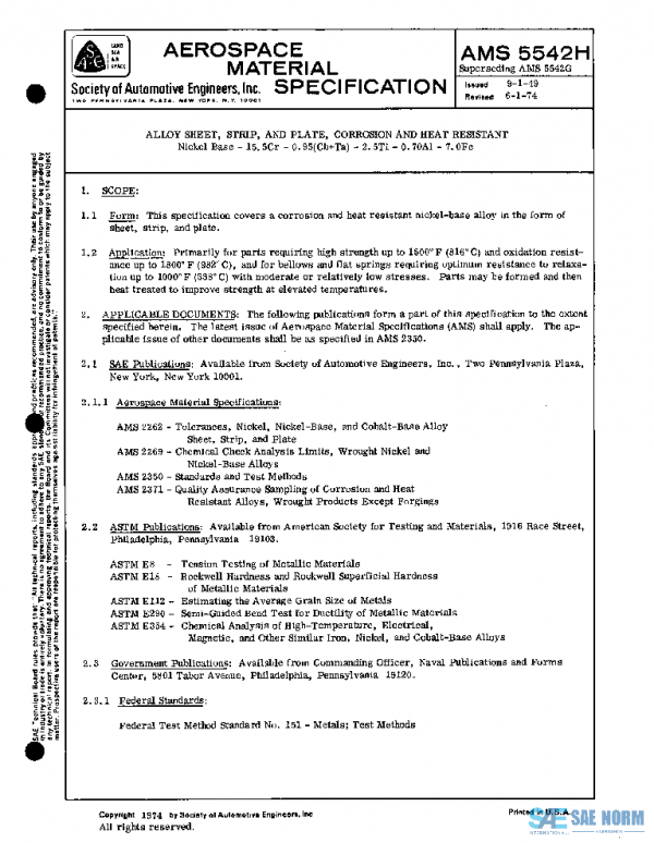 SAE AMS5542H PDF