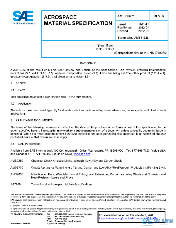 SAE AMS5132M PDF SAE AMS5132M PDF