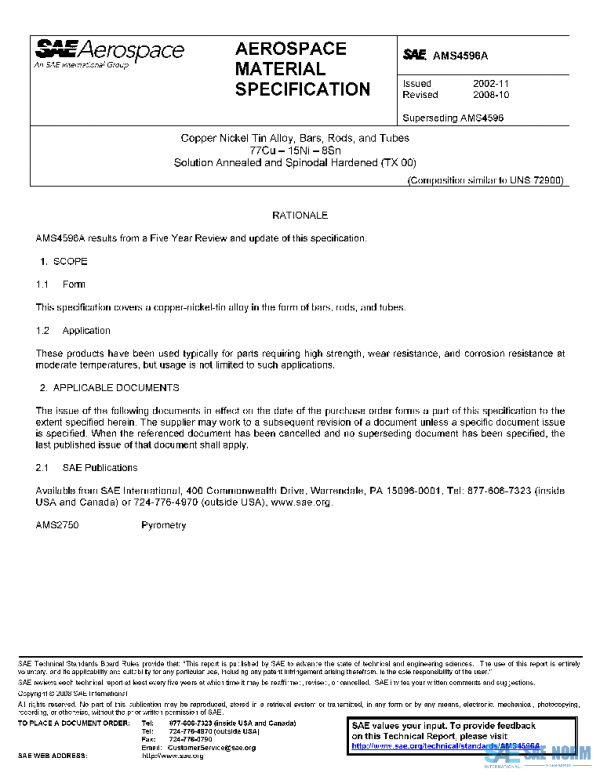 SAE AMS4596A PDF SAE AMS4596A PDF