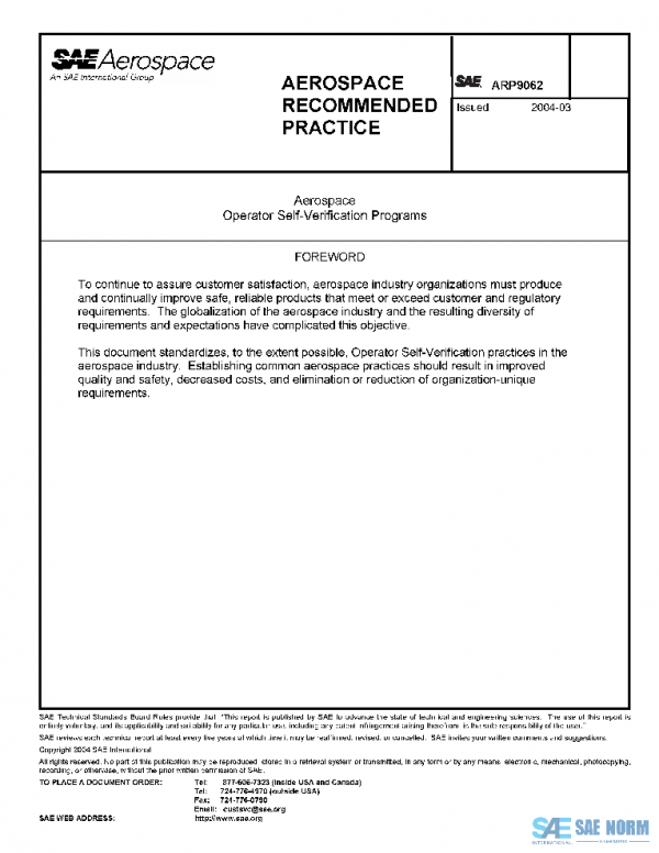 SAE ARP9062 PDF