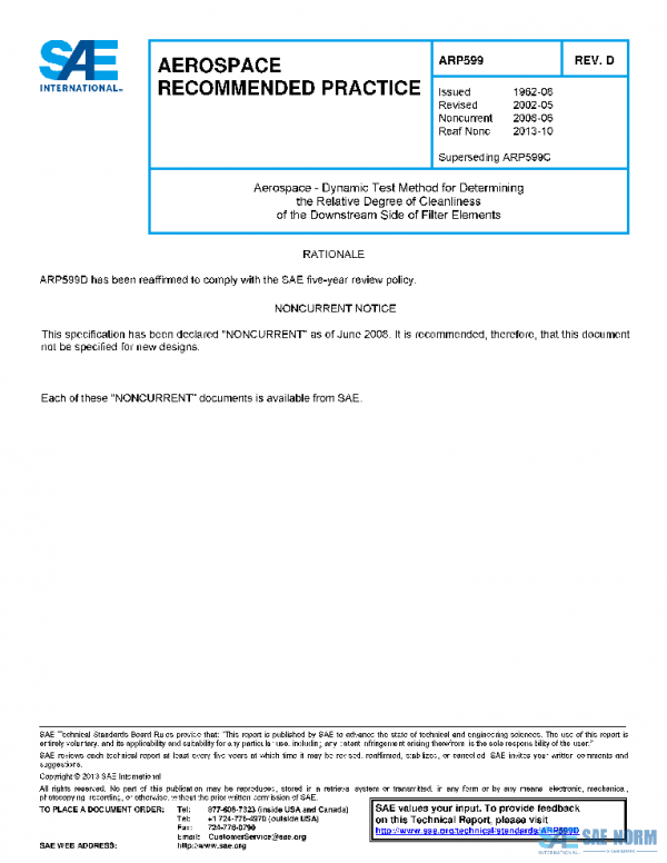 SAE ARP599D PDF