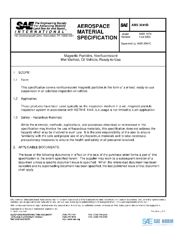 SAE AMS3041D PDF SAE AMS3041D PDF