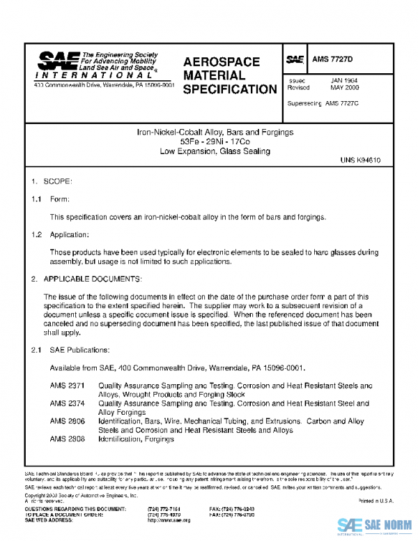 SAE AMS7727D PDF