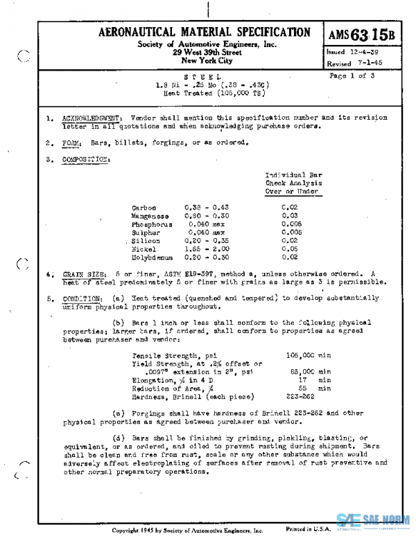 SAE AMS6315B PDF SAE AMS6315B PDF