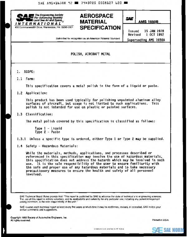 SAE AMS1650B PDF