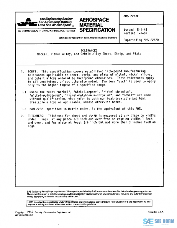SAE AMS2262E PDF SAE AMS2262E PDF