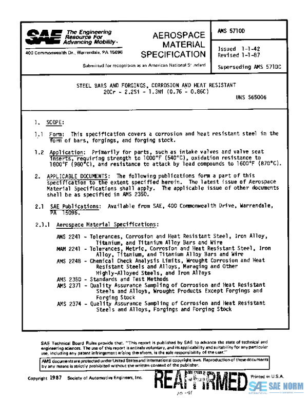 SAE AMS5710D PDF SAE AMS5710D PDF