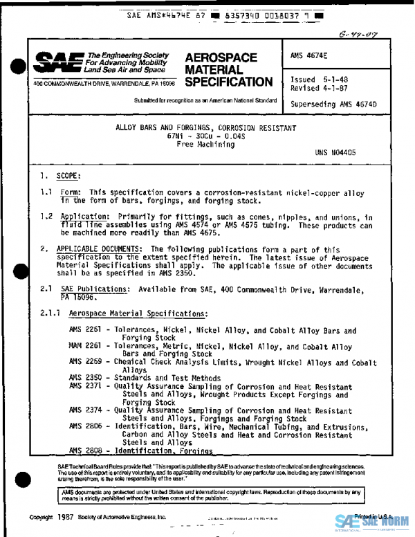 SAE AMS4674E PDF