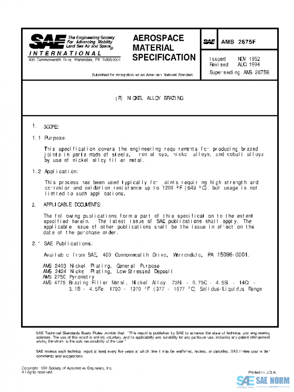 SAE AMS2675F PDF