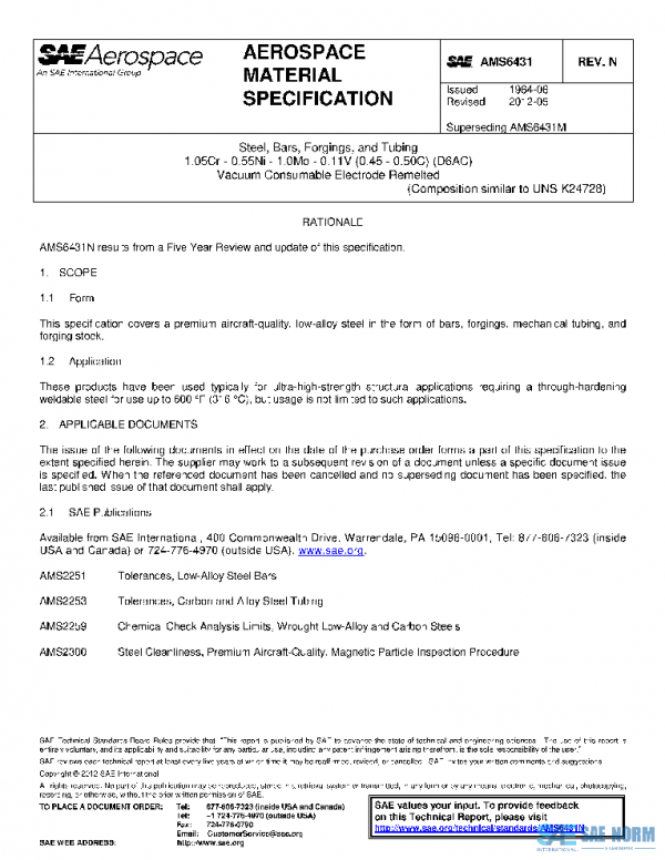 SAE AMS6431N PDF SAE AMS6431N PDF
