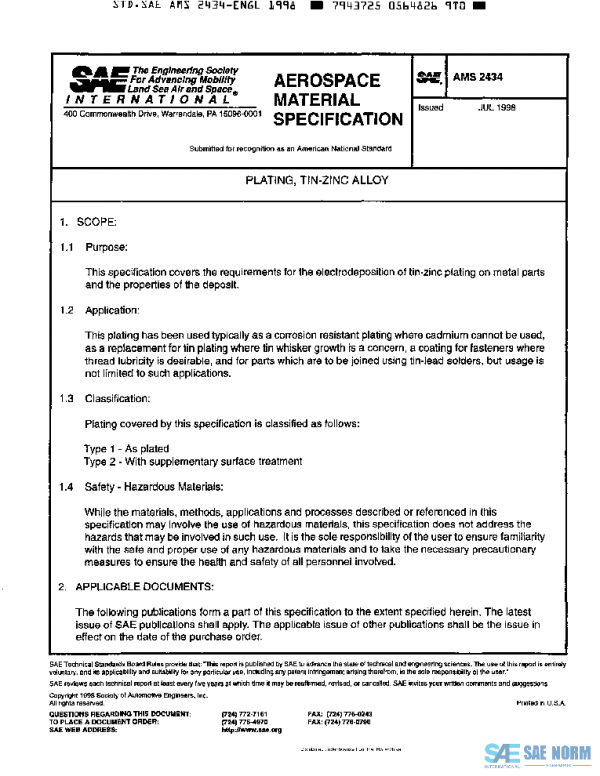 SAE AMS2434 PDF SAE AMS2434 PDF