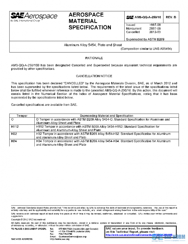SAE AMSQQA250/10B PDF