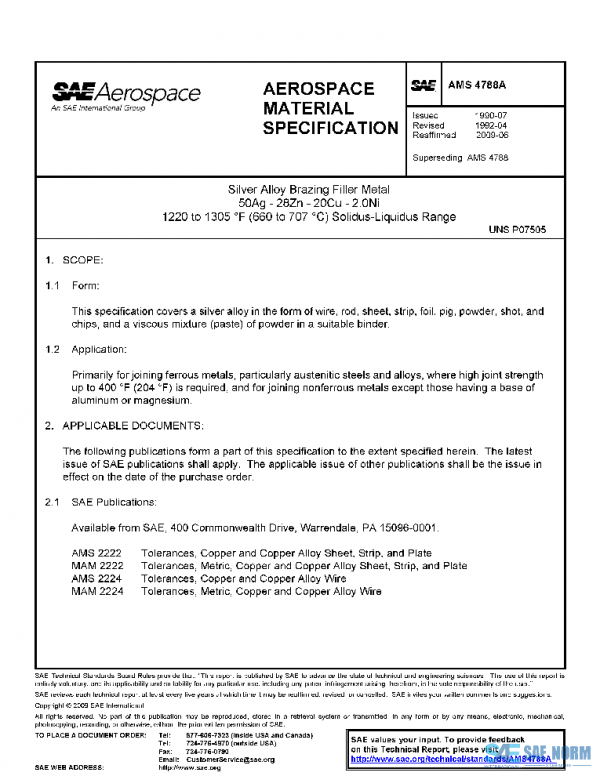 SAE AMS4788A PDF SAE AMS4788A PDF