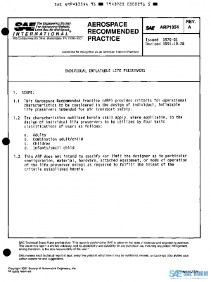 SAE ARP1354A PDF SAE ARP1354A PDF