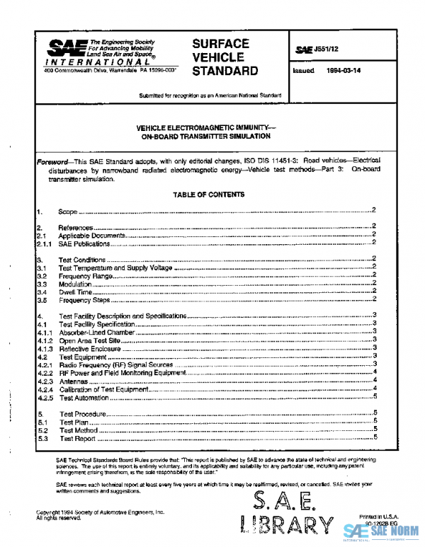 SAE J551/12_199403 PDF SAE J551/12_199403 PDF