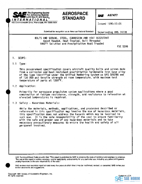 SAE AS7477 PDF SAE AS7477 PDF