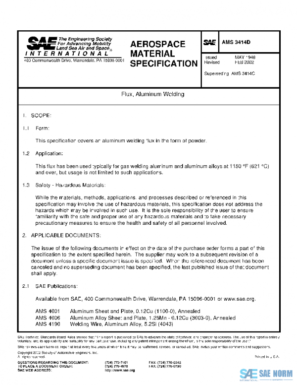 SAE AMS3414D PDF