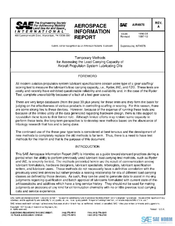 SAE AIR4978A PDF SAE AIR4978A PDF