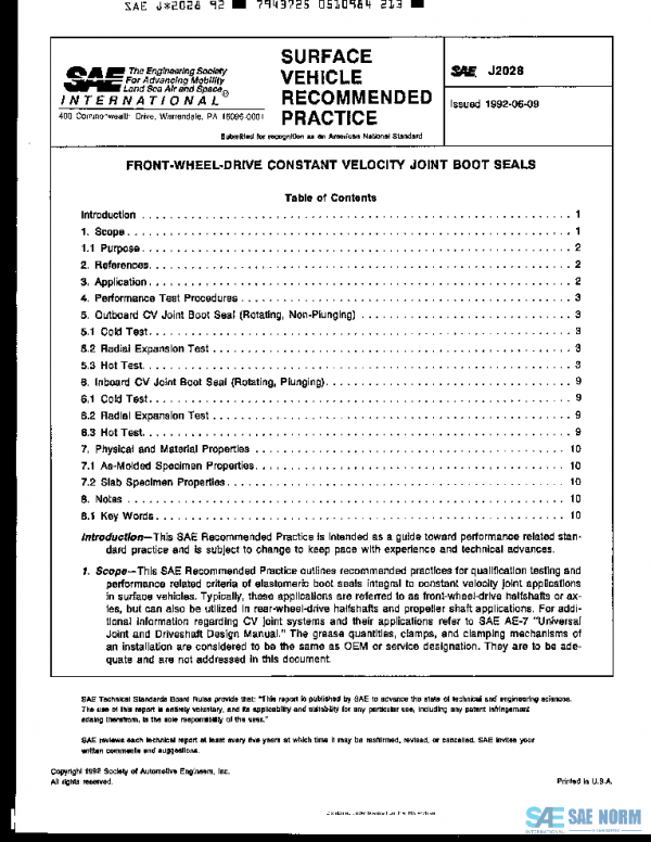SAE J2028_199206 PDF SAE J2028_199206 PDF