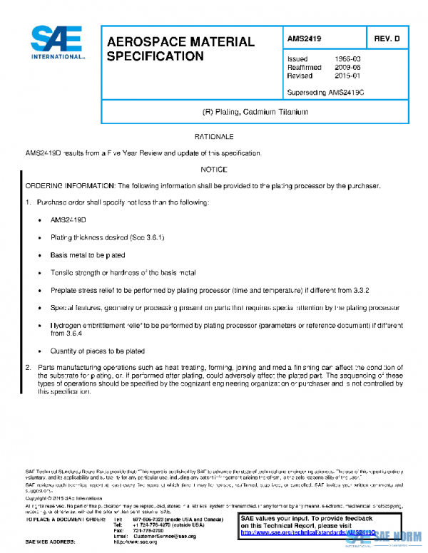 SAE AMS2419D PDF SAE AMS2419D PDF