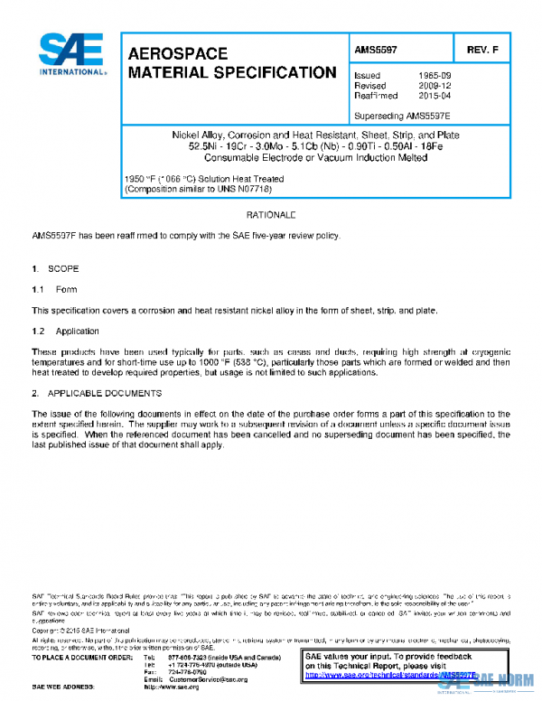 SAE AMS5597F PDF SAE AMS5597F PDF