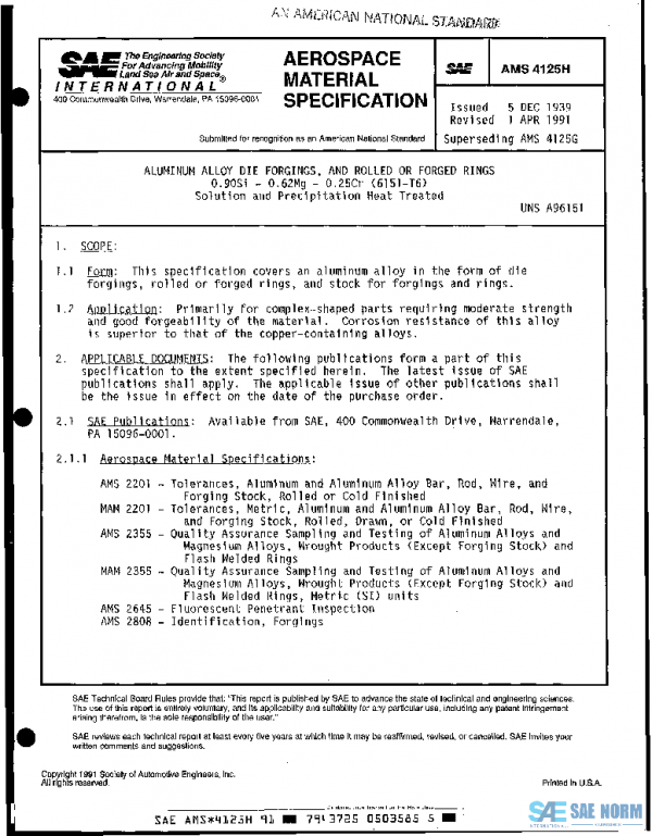 SAE AMS4125H PDF